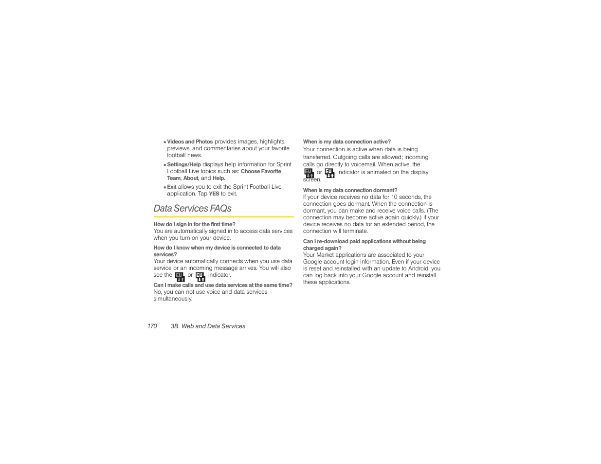 Data services faqs | Samsung SPH-M580ZKASPR User Manual | Page 184 / 230