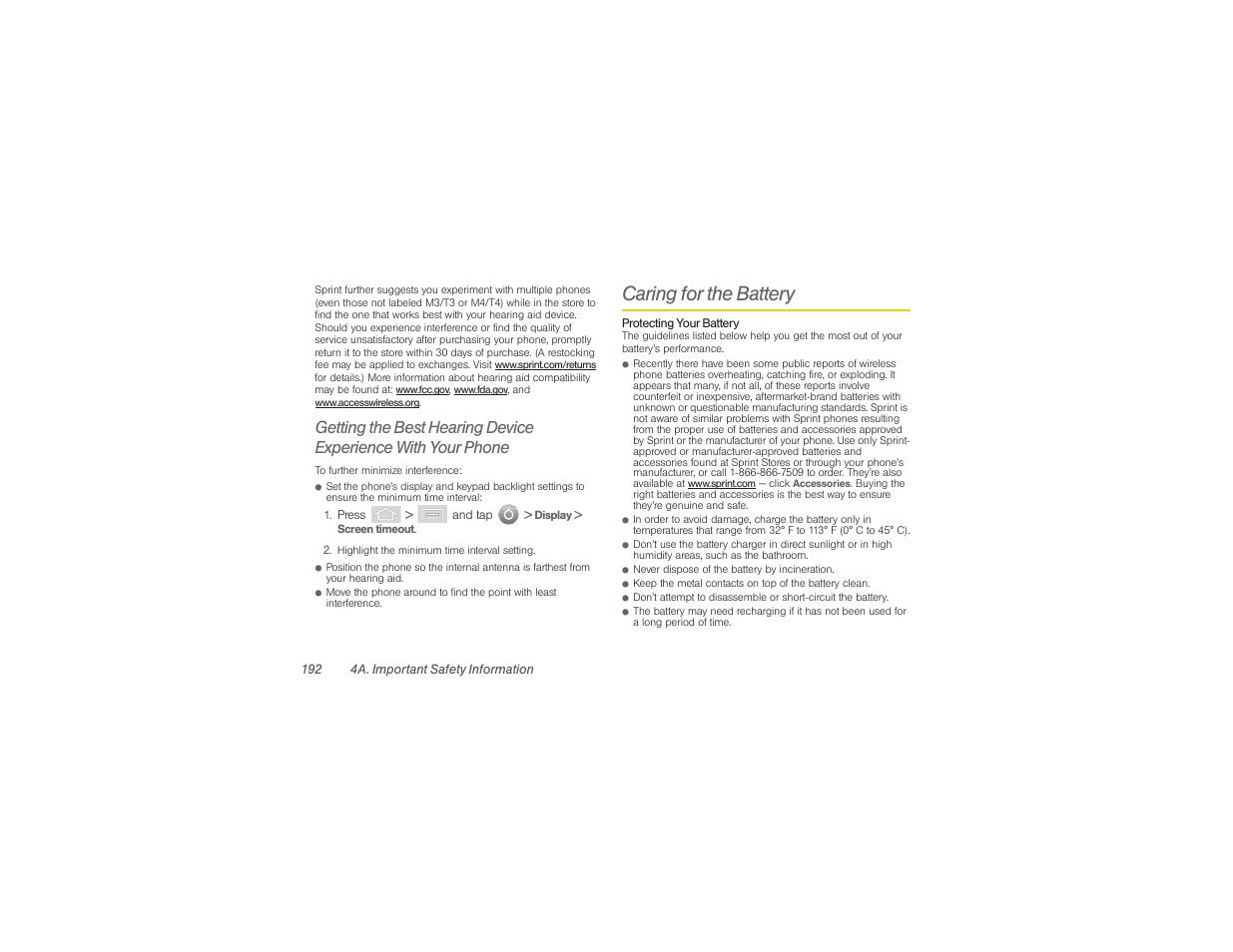 Caring for the battery | Samsung SPH-M580ZKASPR User Manual | Page 206 / 230