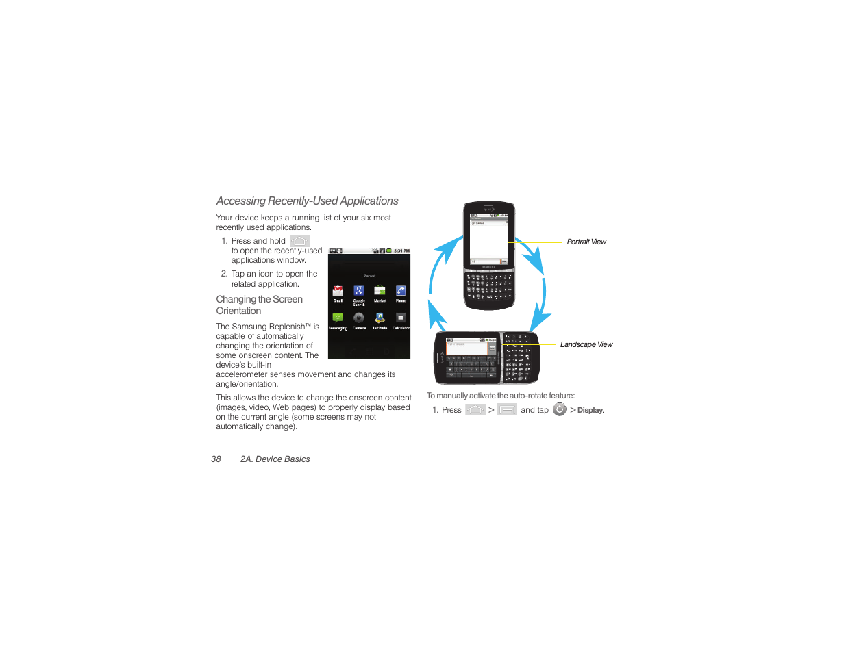 Accessing recently-used applications | Samsung SPH-M580ZKASPR User Manual | Page 52 / 230