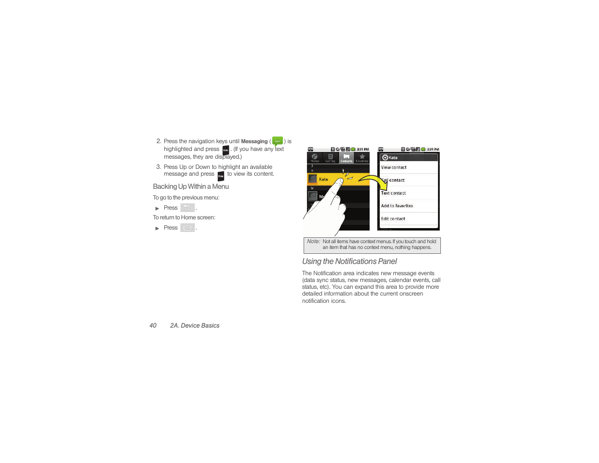 Using the notifications panel | Samsung SPH-M580ZKASPR User Manual | Page 54 / 230