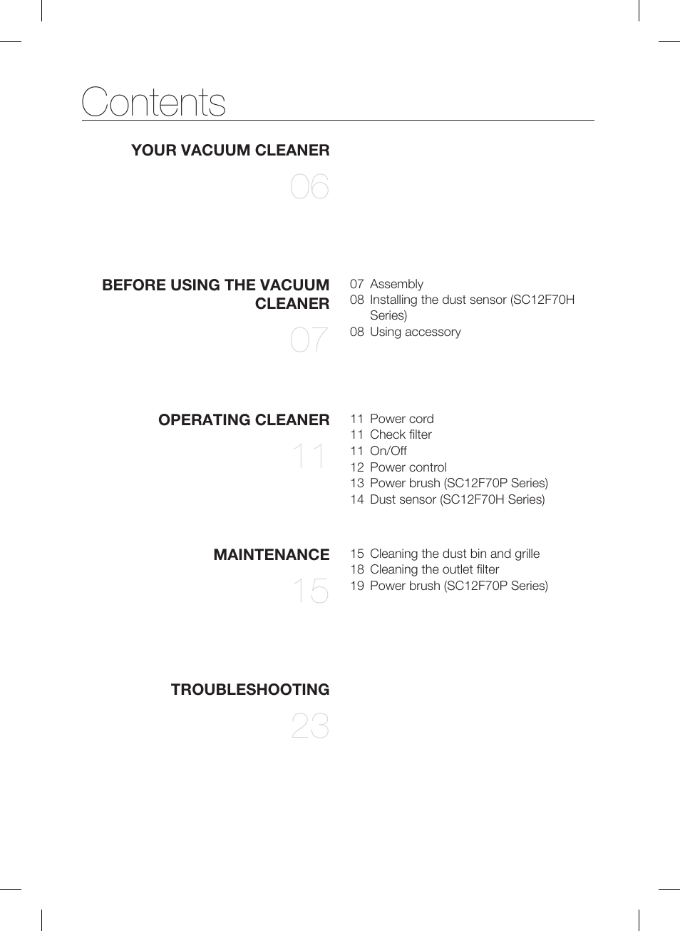 Samsung VC12F70HNHR-AA User Manual | Page 2 / 72