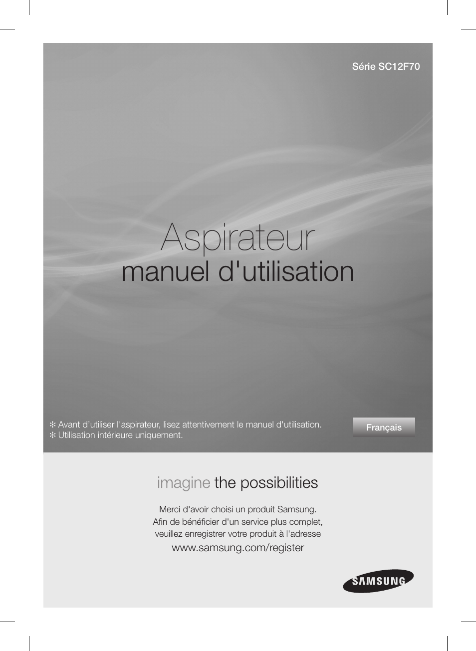 Aspirateur, Manuel d'utilisation | Samsung VC12F70HNHR-AA User Manual | Page 25 / 72