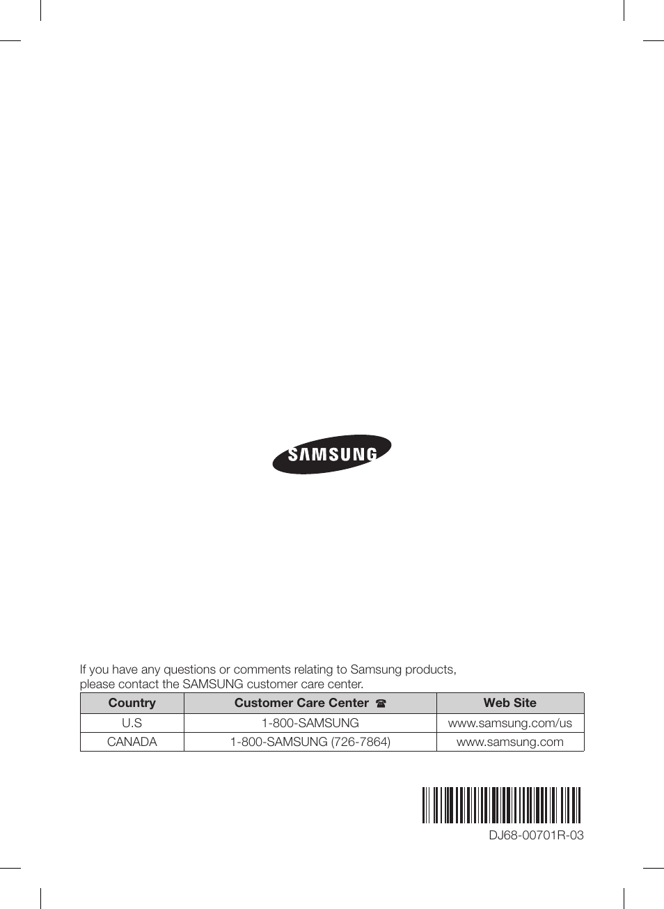 Samsung VC12F70HNHR-AA User Manual | Page 72 / 72