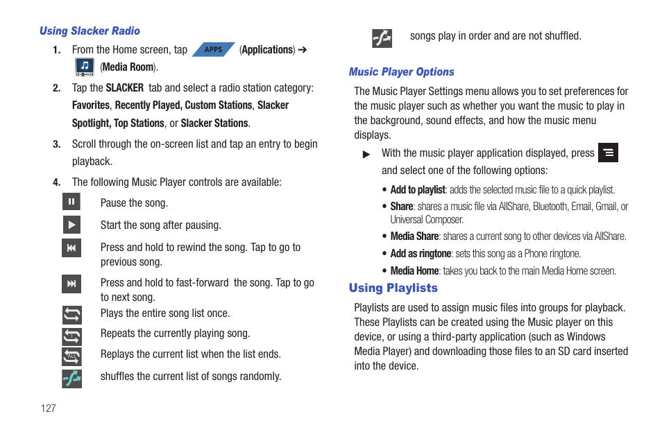 Using playlists | Samsung SGH-T839HAATMB User Manual | Page 132 / 262