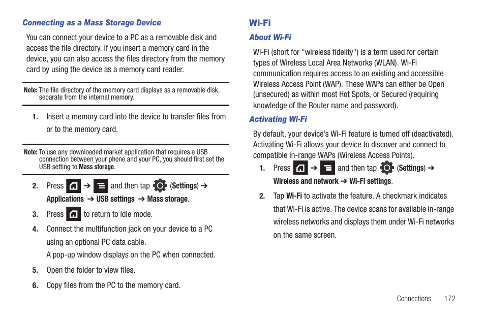 Wi-fi | Samsung SGH-T839HAATMB User Manual | Page 177 / 262