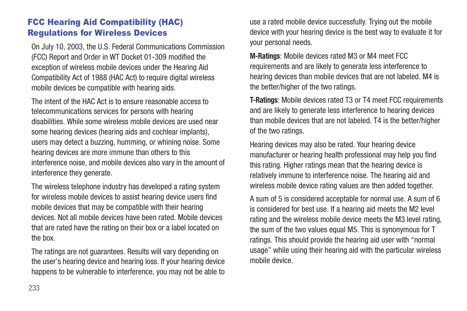 Wireless devices | Samsung SGH-T839HAATMB User Manual | Page 238 / 262