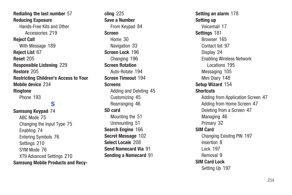 Samsung SGH-T839HAATMB User Manual | Page 259 / 262