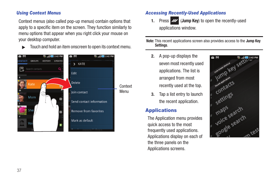 Applications | Samsung SGH-T839HAATMB User Manual | Page 42 / 262