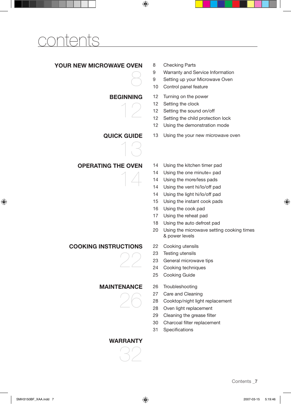 Samsung SMH3150WG-XAA User Manual | Page 7 / 32