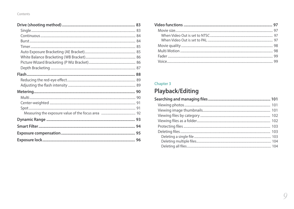 Playback/editing | Samsung EV-NX3000BOIUS User Manual | Page 10 / 186