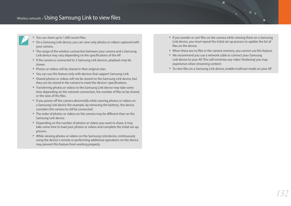 Using samsung link to view files | Samsung EV-NX3000BOIUS User Manual | Page 133 / 186