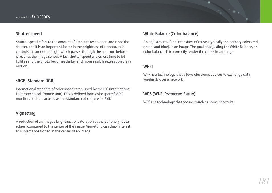 Samsung EV-NX3000BOIUS User Manual | Page 182 / 186