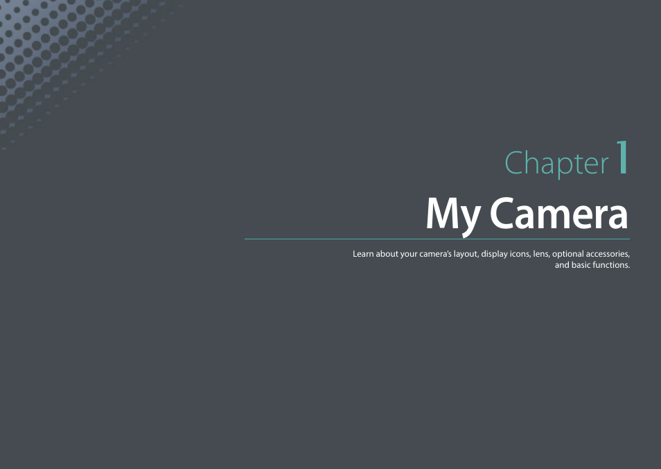 Chapter 1, My camera, Chapter | Samsung EV-NX3000BOIUS User Manual | Page 28 / 186