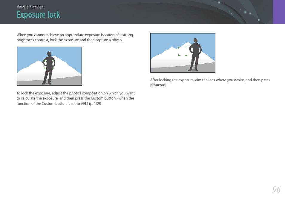 Exposure lock | Samsung EV-NX3000BOIUS User Manual | Page 97 / 186