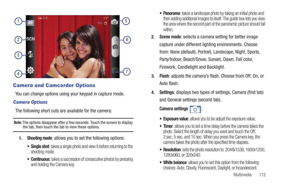 Camera and camcorder options | Samsung SGH-T589HBBTMB User Manual | Page 117 / 240