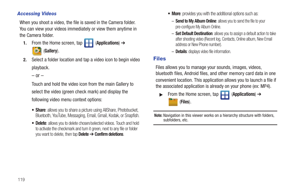 Files | Samsung SGH-T589HBBTMB User Manual | Page 124 / 240