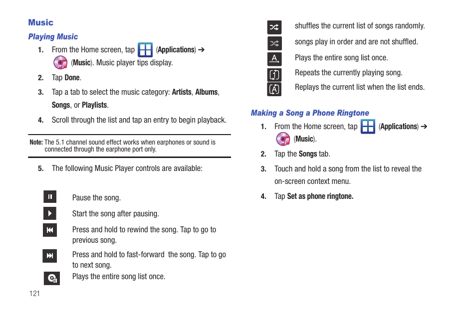 Music | Samsung SGH-T589HBBTMB User Manual | Page 126 / 240