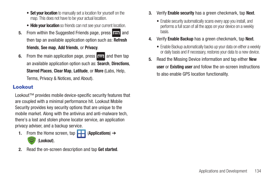 Lookout | Samsung SGH-T589HBBTMB User Manual | Page 139 / 240