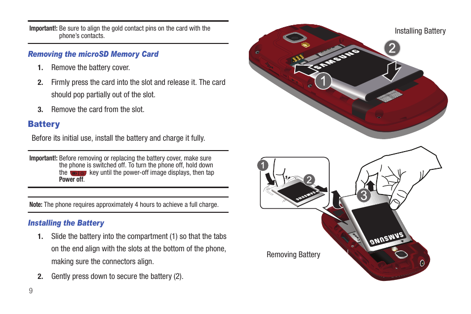 Battery | Samsung SGH-T589HBBTMB User Manual | Page 14 / 240