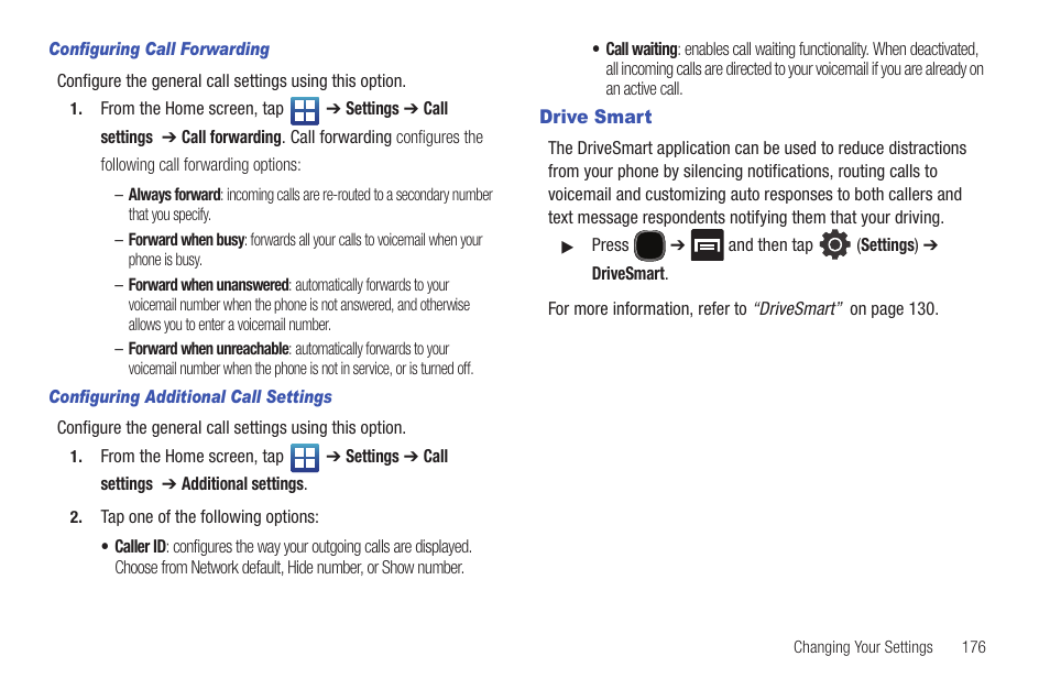 Drive smart | Samsung SGH-T589HBBTMB User Manual | Page 181 / 240