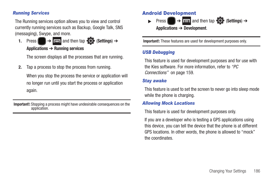 Android development | Samsung SGH-T589HBBTMB User Manual | Page 191 / 240