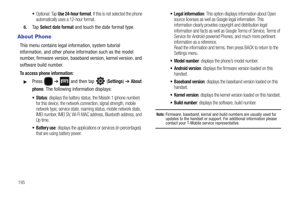 About phone | Samsung SGH-T589HBBTMB User Manual | Page 200 / 240