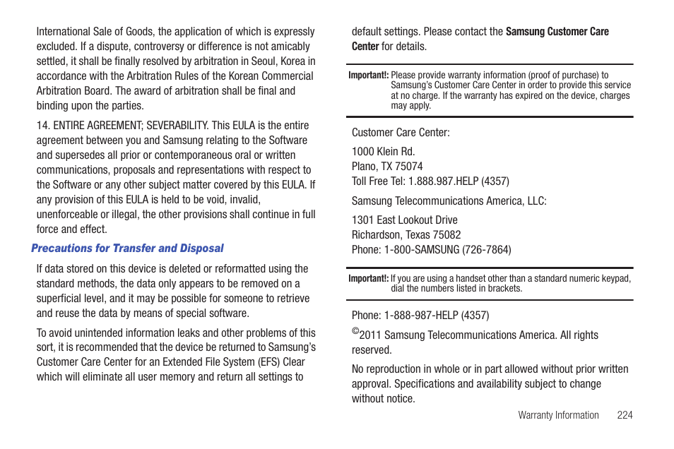 Samsung SGH-T589HBBTMB User Manual | Page 229 / 240