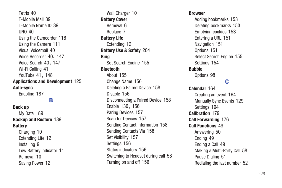 Samsung SGH-T589HBBTMB User Manual | Page 231 / 240