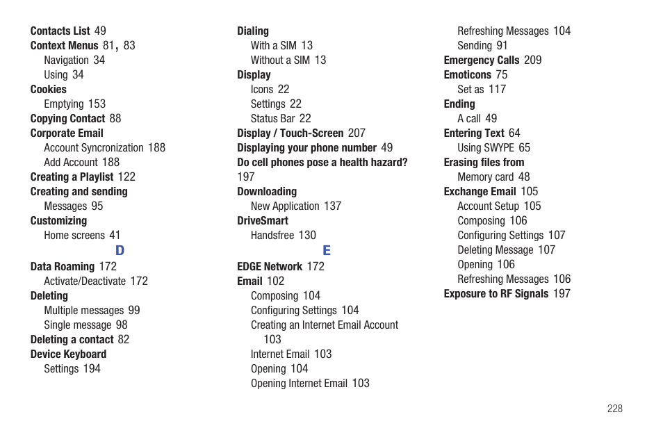 Samsung SGH-T589HBBTMB User Manual | Page 233 / 240