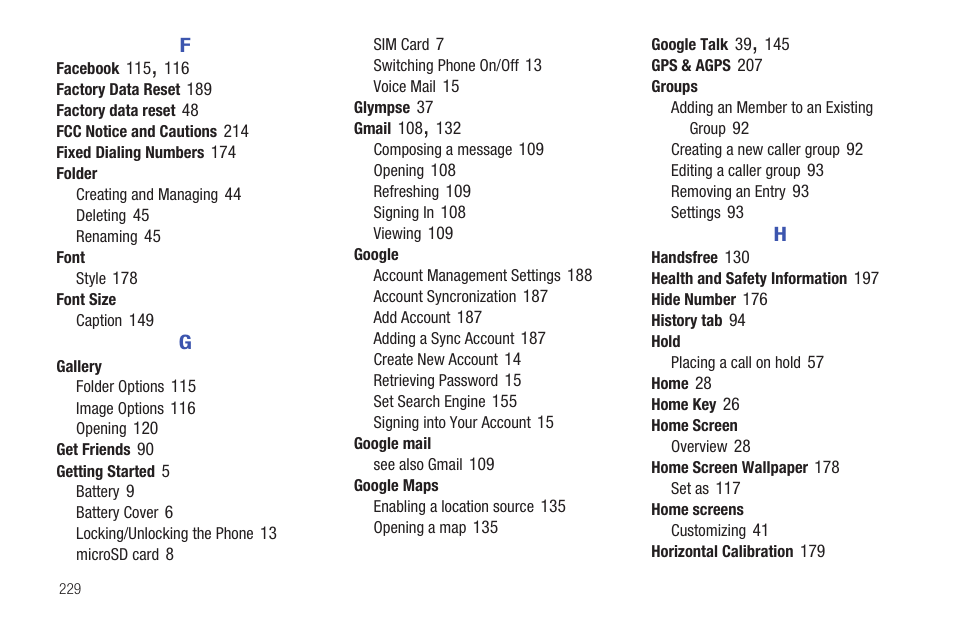 Samsung SGH-T589HBBTMB User Manual | Page 234 / 240