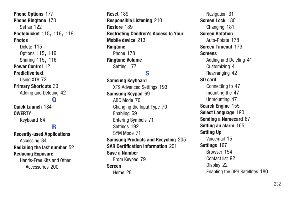 Samsung SGH-T589HBBTMB User Manual | Page 237 / 240