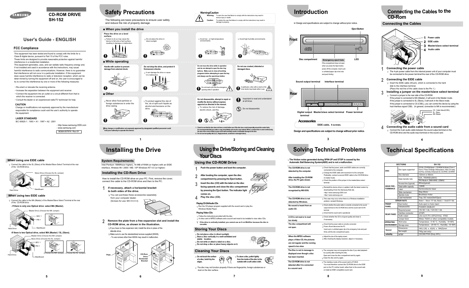 Samsung SH-152A-CSWE User Manual | 2 pages
