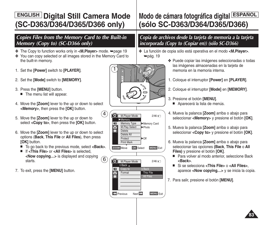 Español, English | Samsung SC-D364-XAP User Manual | Page 83 / 106