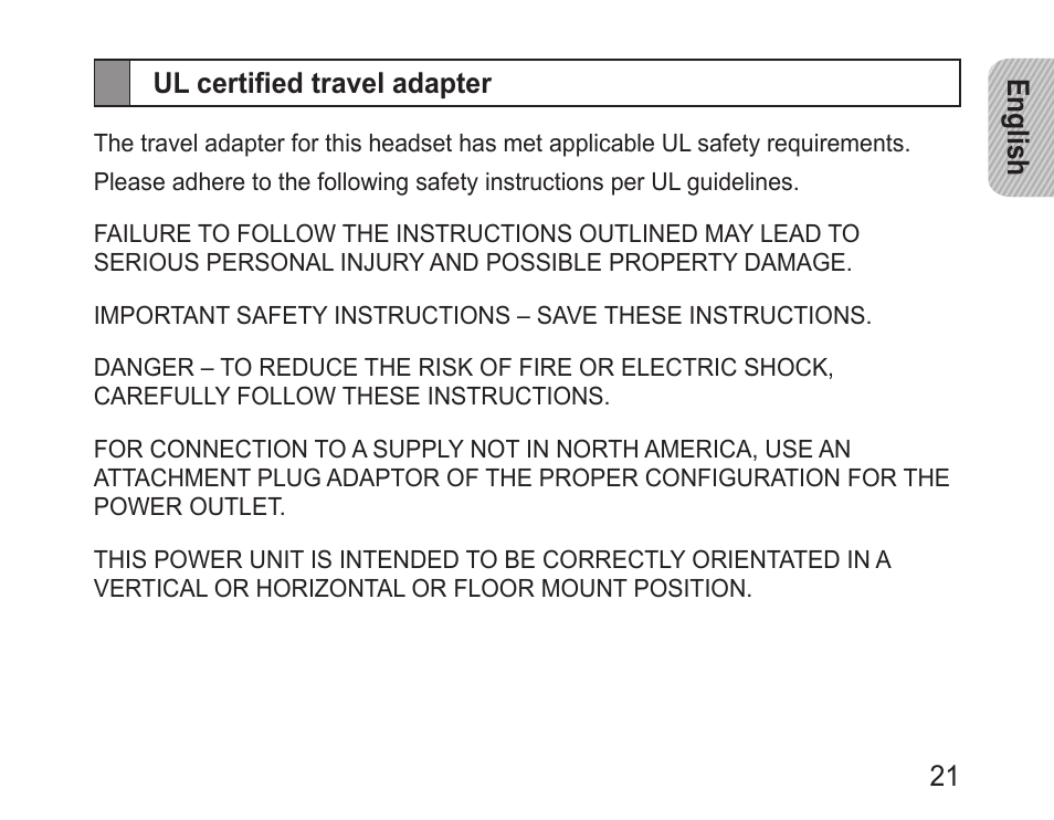 Ul certified travel adapter | Samsung BHM1100NBACSTA User Manual | Page 23 / 63