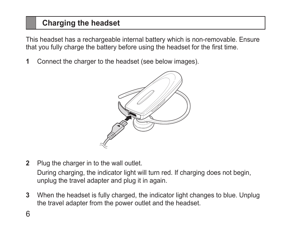 Charging the headset | Samsung BHM1100NBACSTA User Manual | Page 8 / 63