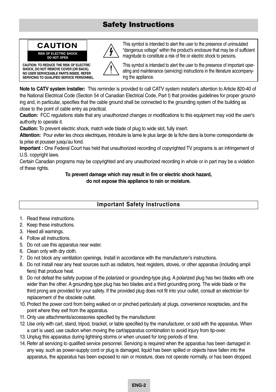 Safety, Important safety instructions, Safety instructions | Samsung DVD-V4600-XAC User Manual | Page 3 / 37