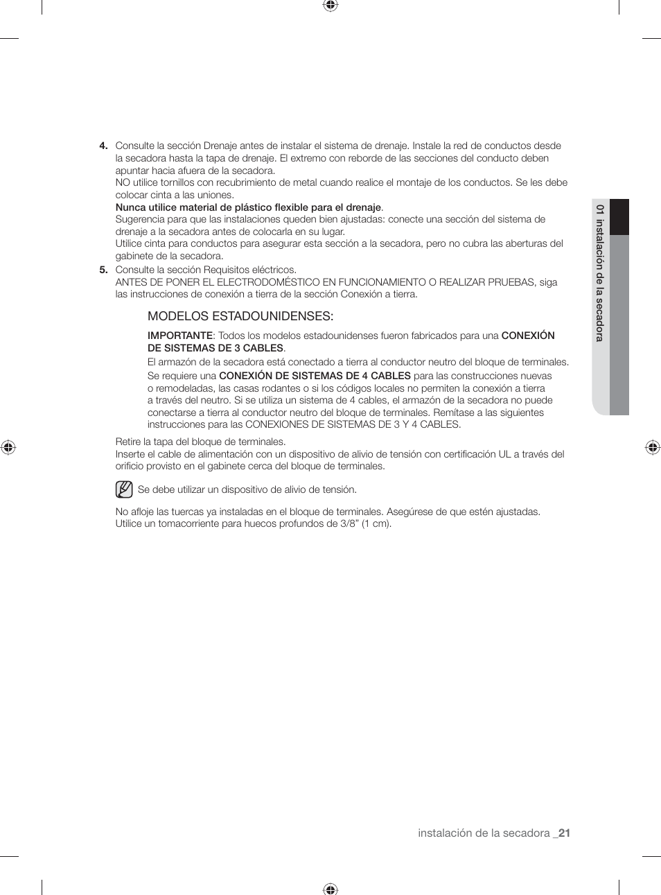 Modelos estadounidenses | Samsung DV501AGW-XAA User Manual | Page 65 / 88