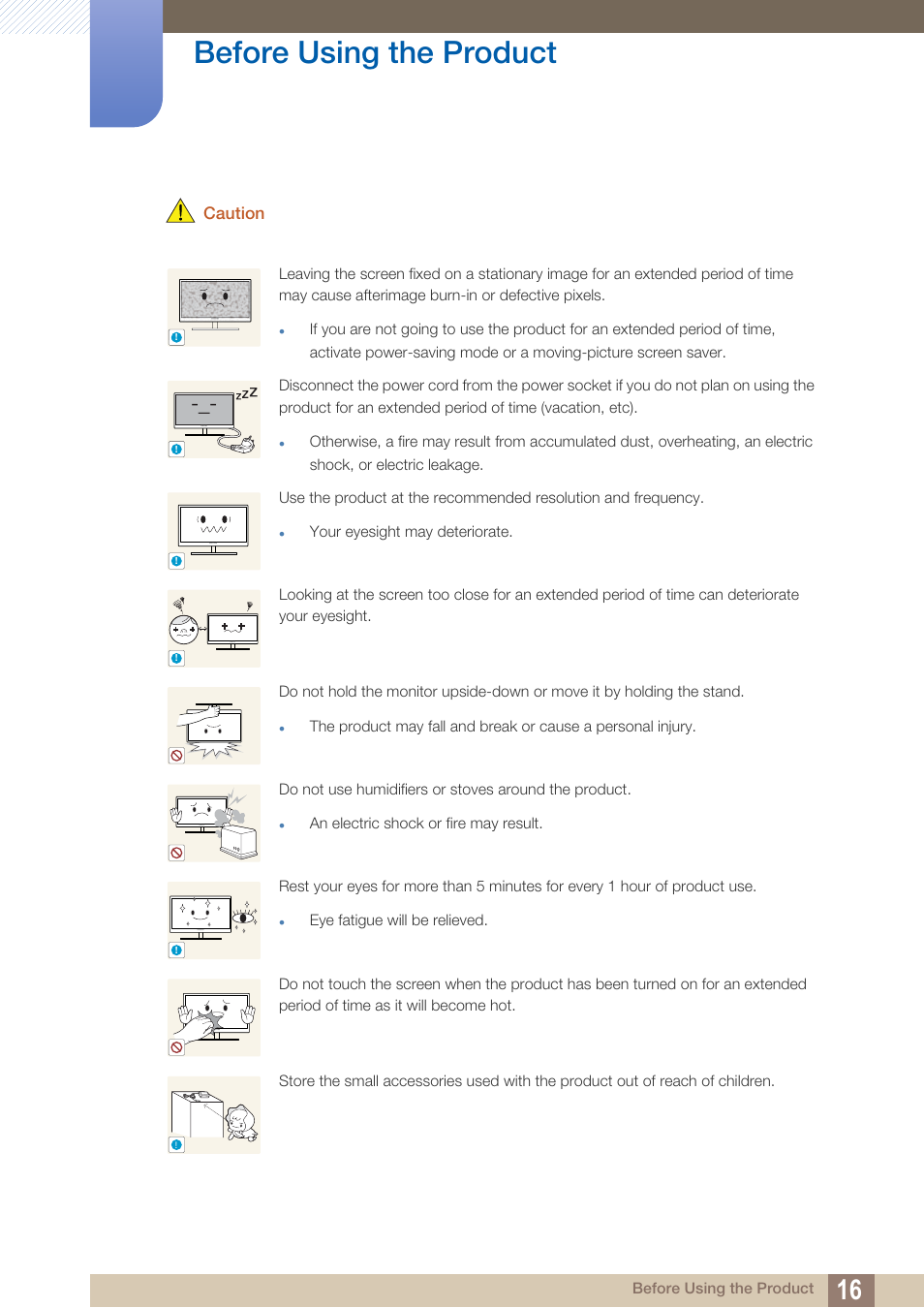 Before using the product | Samsung LS27D85KTSR-ZA User Manual | Page 16 / 110