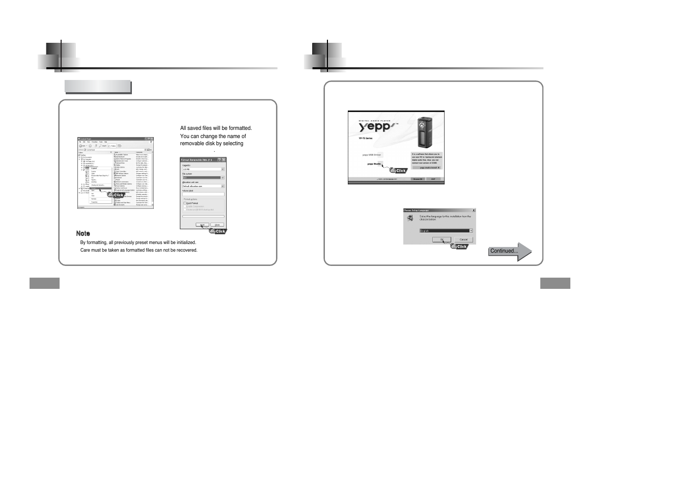 Installing yepp studio, Using the removable storage | Samsung YPT5V-XAC User Manual | Page 12 / 29