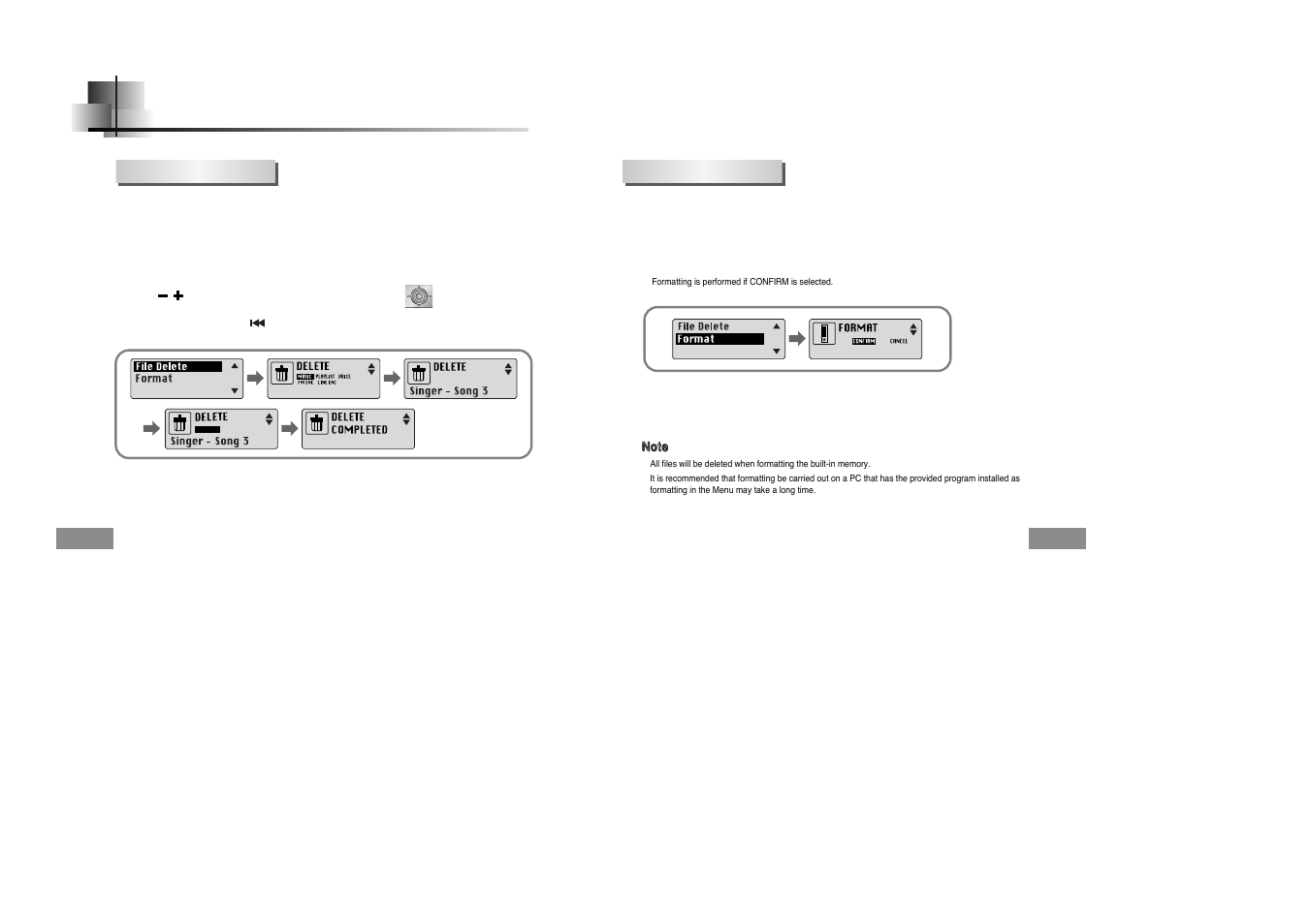 Managing files | Samsung YPT5V-XAC User Manual | Page 20 / 29