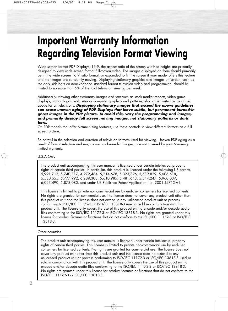 Samsung HPR5052X-XAP User Manual | Page 2 / 146