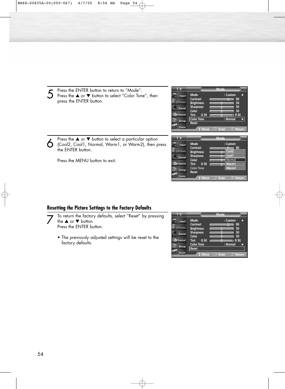 Viewing the dnie demonstration | Samsung HPR5052X-XAP User Manual | Page 54 / 146