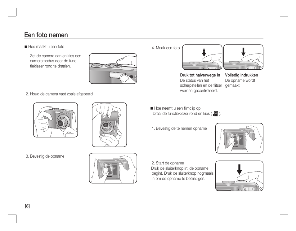 Een foto nemen | Samsung EC-S860ZPBA-US User Manual | Page 89 / 114