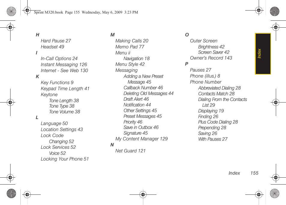 Samsung SPH-M320ZSASPR User Manual | Page 169 / 172