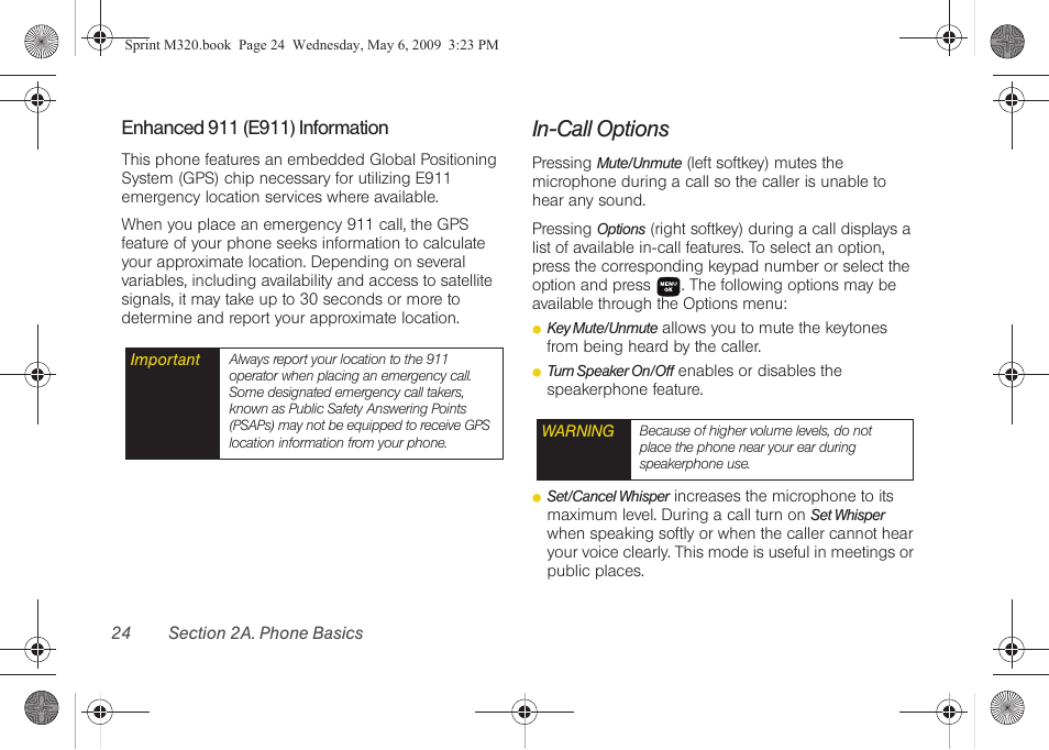 In-call options | Samsung SPH-M320ZSASPR User Manual | Page 38 / 172