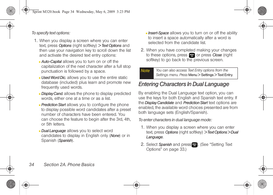Entering characters in dual language | Samsung SPH-M320ZSASPR User Manual | Page 48 / 172