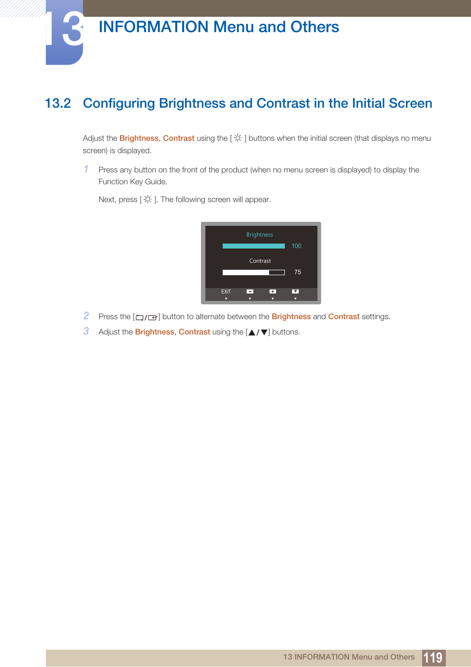 Information menu and others | Samsung LS22B150NS-ZM User Manual | Page 119 / 160