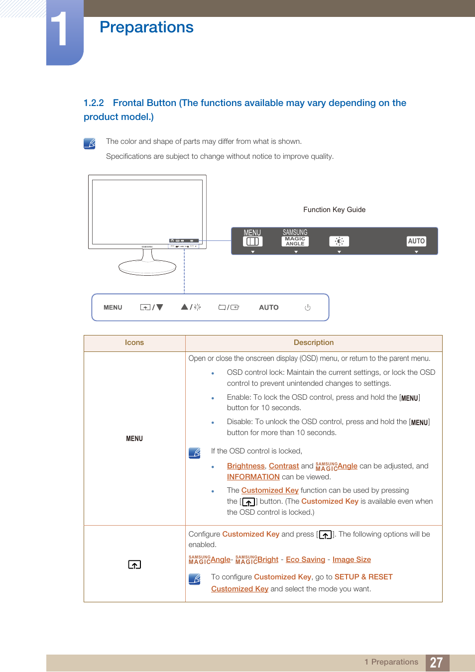 Preparations | Samsung LS22B150NS-ZM User Manual | Page 27 / 160