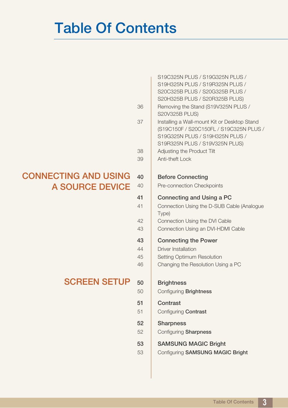 Samsung LS22B150NS-ZM User Manual | Page 3 / 160