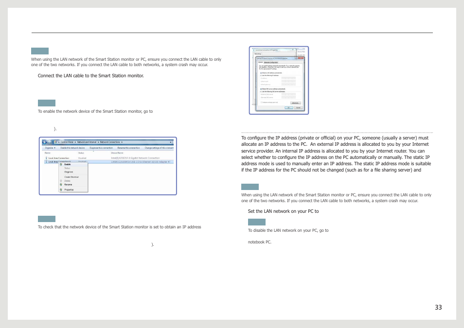 Static ip | Samsung LC24B750XS-ZA User Manual | Page 33 / 89